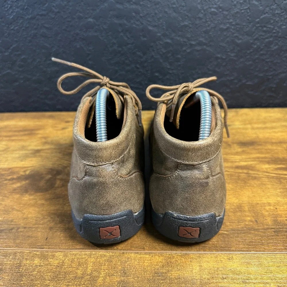 Twisted X Driving Moc YDM0001 Brown Leather Casual Shoes Youth 4M